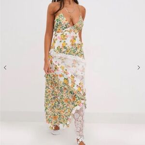 For Love & Lemons Rosalyn Maxi Dress S